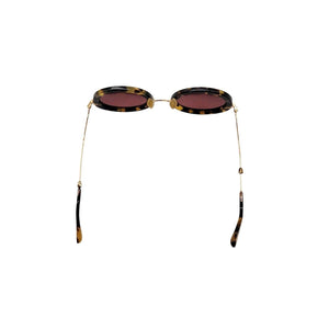 miu miu サングラス SMU 13N-A Miu Miu SMU 13N Round Tortoise Shell Sunglasses - TheRelux.com