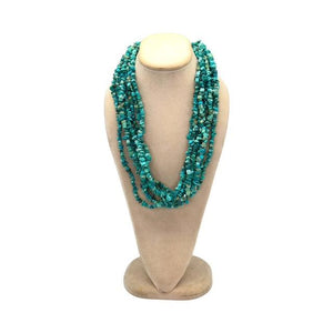 Gradual Tri-Strand Turquoise & Agate Necklace - Handmade Southwestern Statement Piece