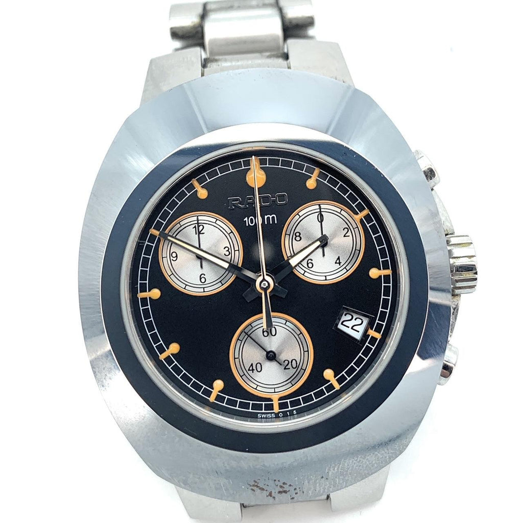 RADO Diastar Black Dial Chronograph Stainless Steel Men's Watch