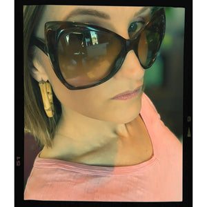 Tom Ford Nico TF175 Oversized Square Cat-Eye Tortoise Acetate Sunglasses Tom Ford Dark Havana/ Brown Gradient TF175 Nico Oversized  main image 2