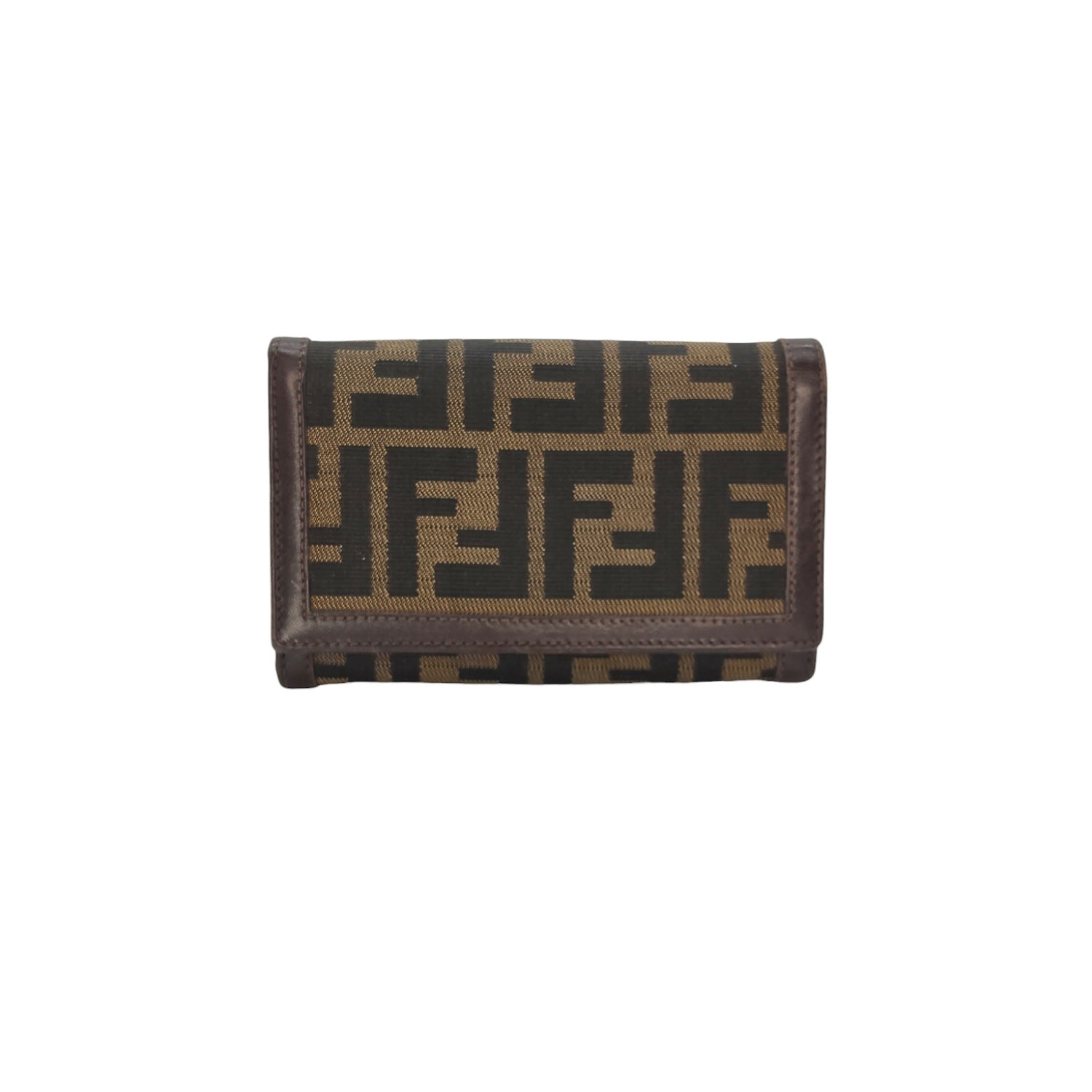 財布 Vintage Fendi Zucca folding wallet AUTH FENDI VINTAGE ZUCCA LOGO CANVAS & LEATHER BI-FOLD COMPACT