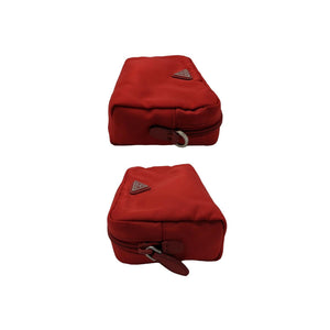 PRADA レッド ケース Prada Re-Nylon Necessaire Mini Cosmetic Case Pouch - TheRelux.com
