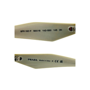 ホワイトプリーツデザインフレーム Prada 'Symbole' SPR 19Z-F Sunglasses - TheRelux.com