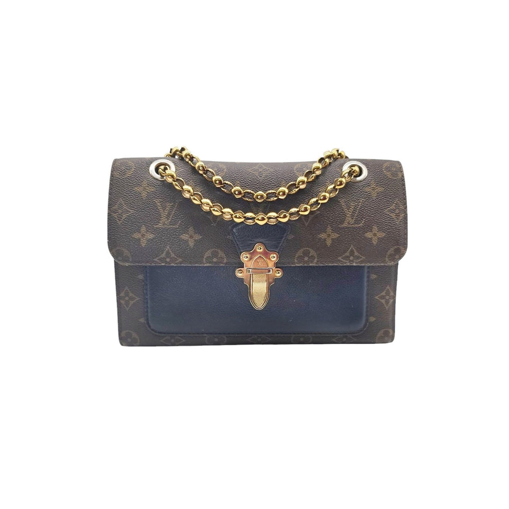 Louis Vuitton Blue Marine Monogram Victoire Chain Bag - TheRelux.com