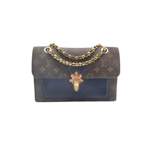 louis vuitton backpack bag charm navy monogram canvas Louis Vuitton Blue Marine Monogram Victoire Chain Bag