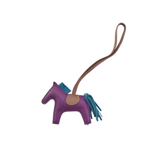 HERMES ロディオチャーム パープル Hermes Milo Lambskin Grigri Rodeo Horse Bag Charm Anemone