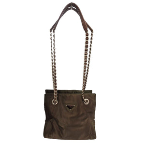 Prada Vintage Tessuto Nylon Catena Chain Shoulder Bag - TheRelux.com