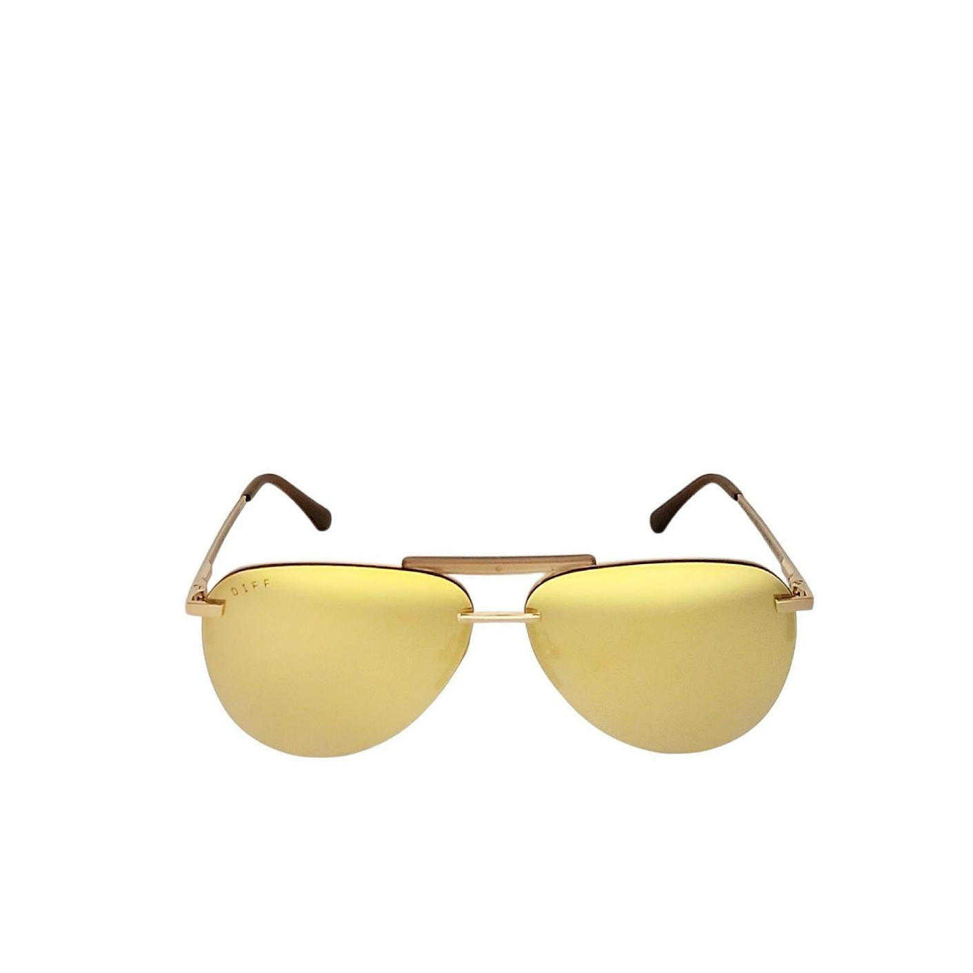 Diff Jane Aviator Sunglasses Gold Jane in Gold Metal main image 2