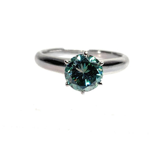 14K White Gold & 1.47ct Moissanite Solitaire Engagement Ring - Sz. 7.5