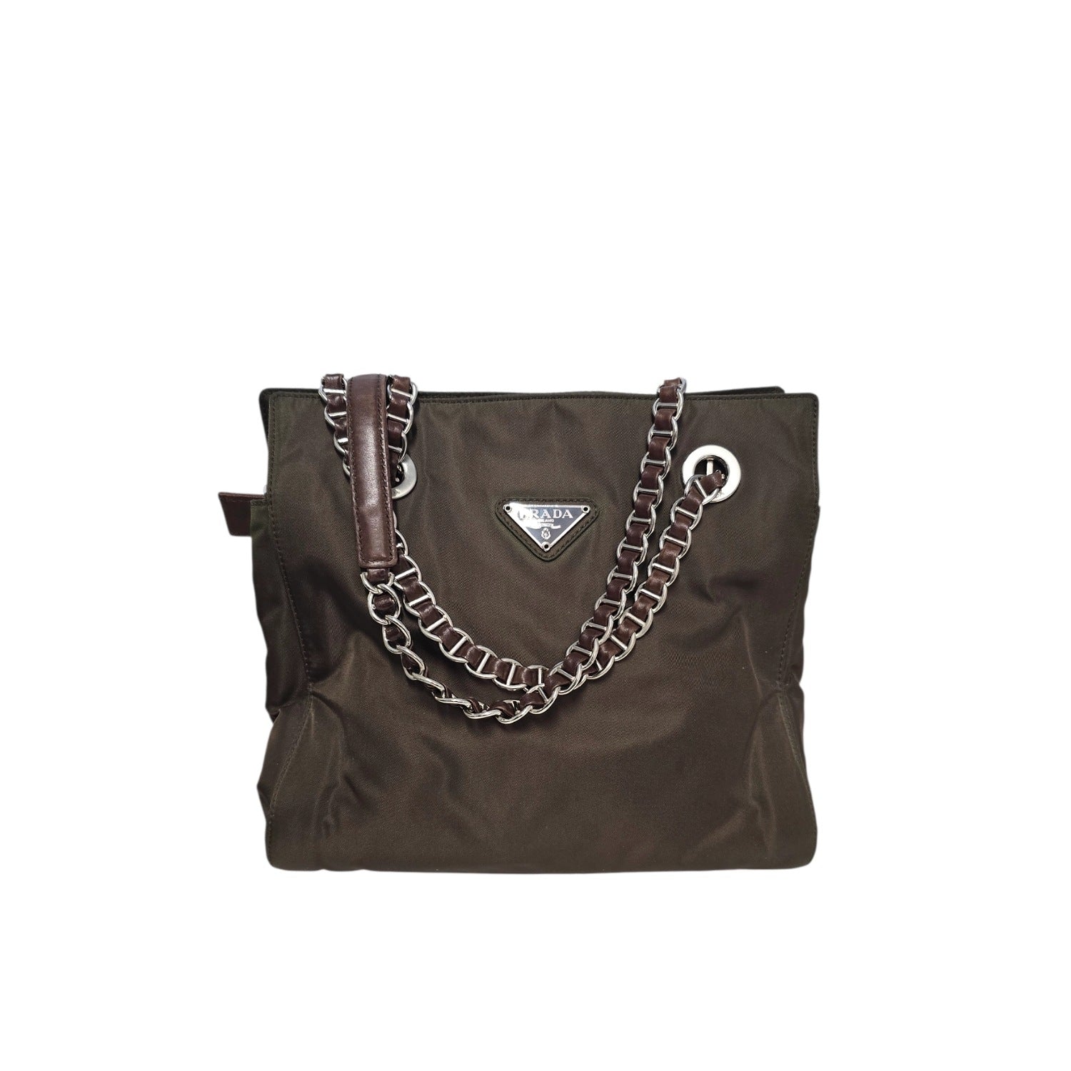 Prada Vintage Tessuto Nylon Catena Chain Shoulder Bag - TheRelux.com