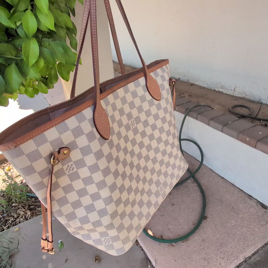 Louis Vuitton Damier Azur Neverfull MM Tote with Pouch