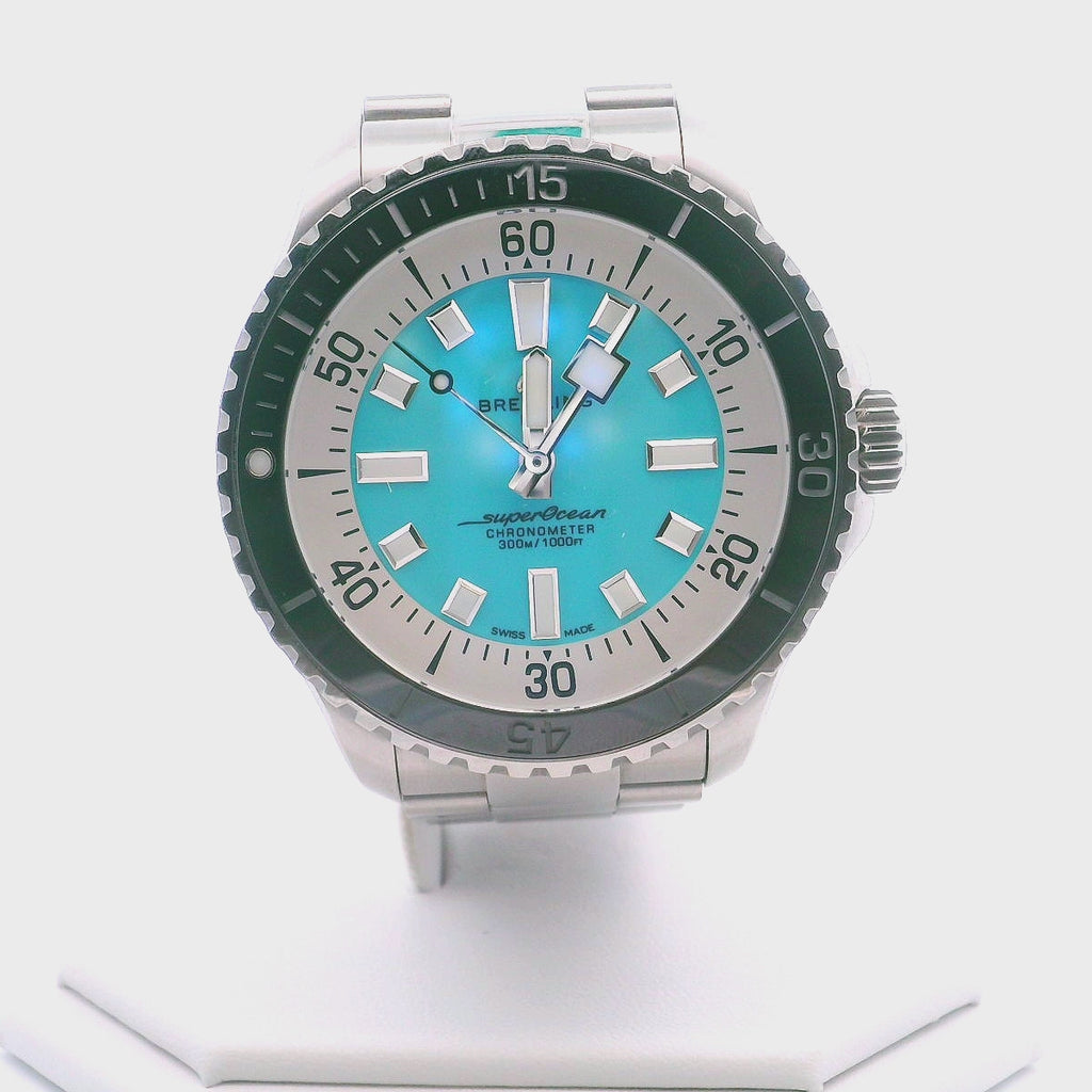 Breitling Superocean Automatic 44mm Turquoise Dial Men's Watch A17376211L2A1