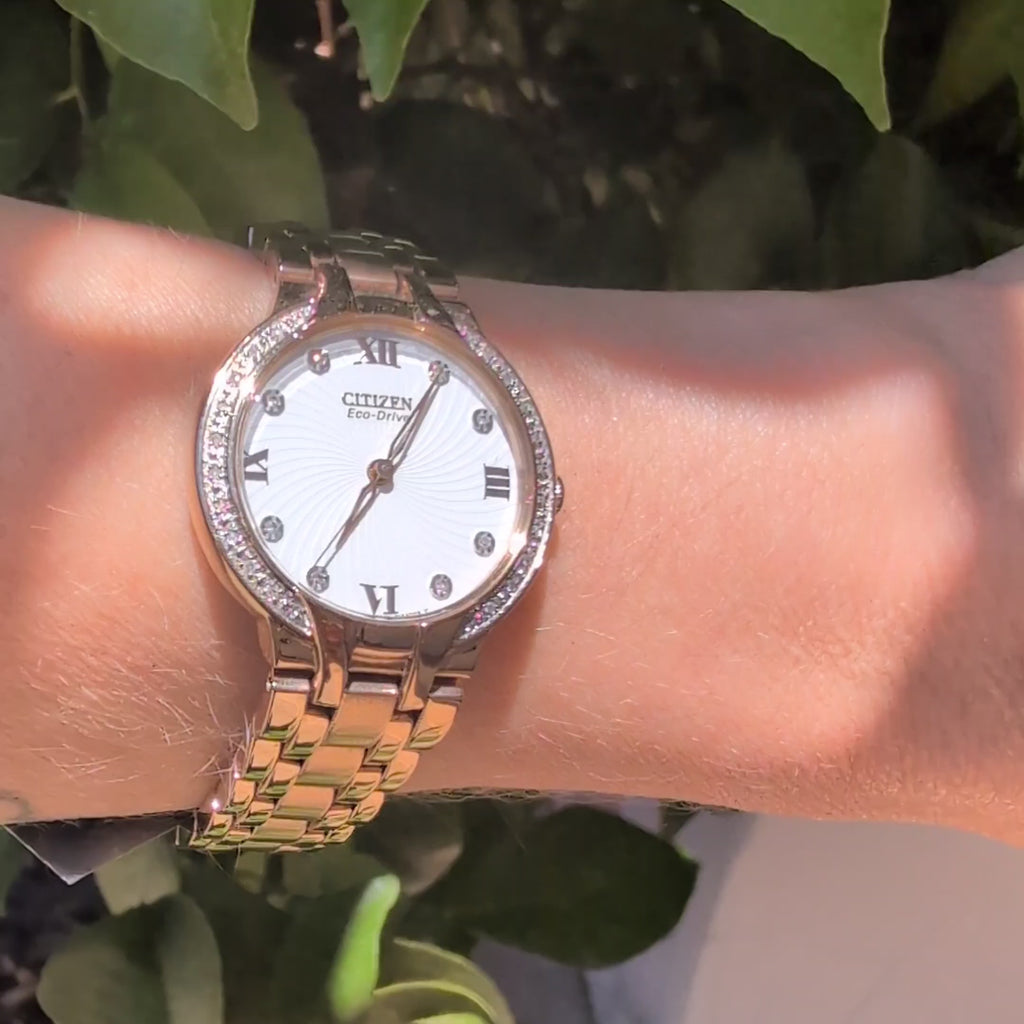 Citizen Eco-Drive Bella Diamond Rose Gold Women's Watch (EM0123-54A)