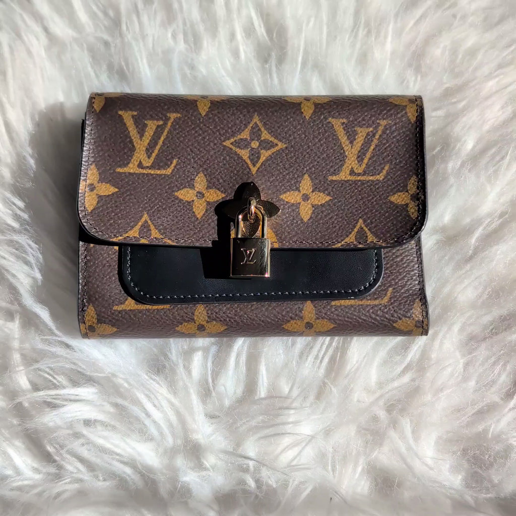 Louis Vuitton Monogram Flower Lock Compact Wallet