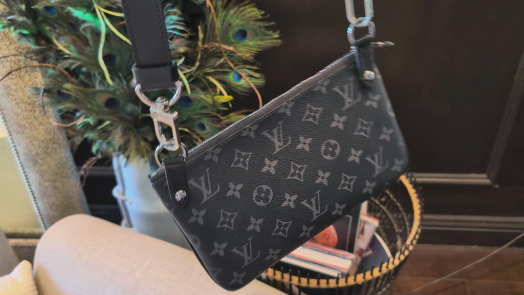 Louis Vuitton Monogram Eclipse Reverse Trio Zipped Pouch Crossbody