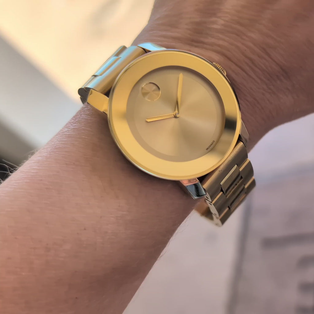 Movado Bold Yellow Gold-Tone Midsize Watch MB.01.3.34.6038