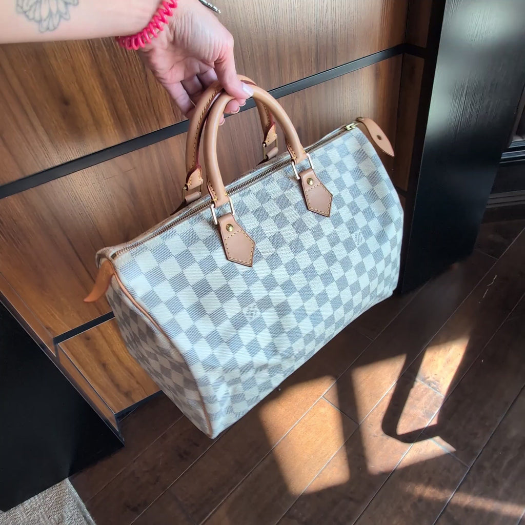 Louis Vuitton 2010 Damier Azur Speedy 35 Satchel