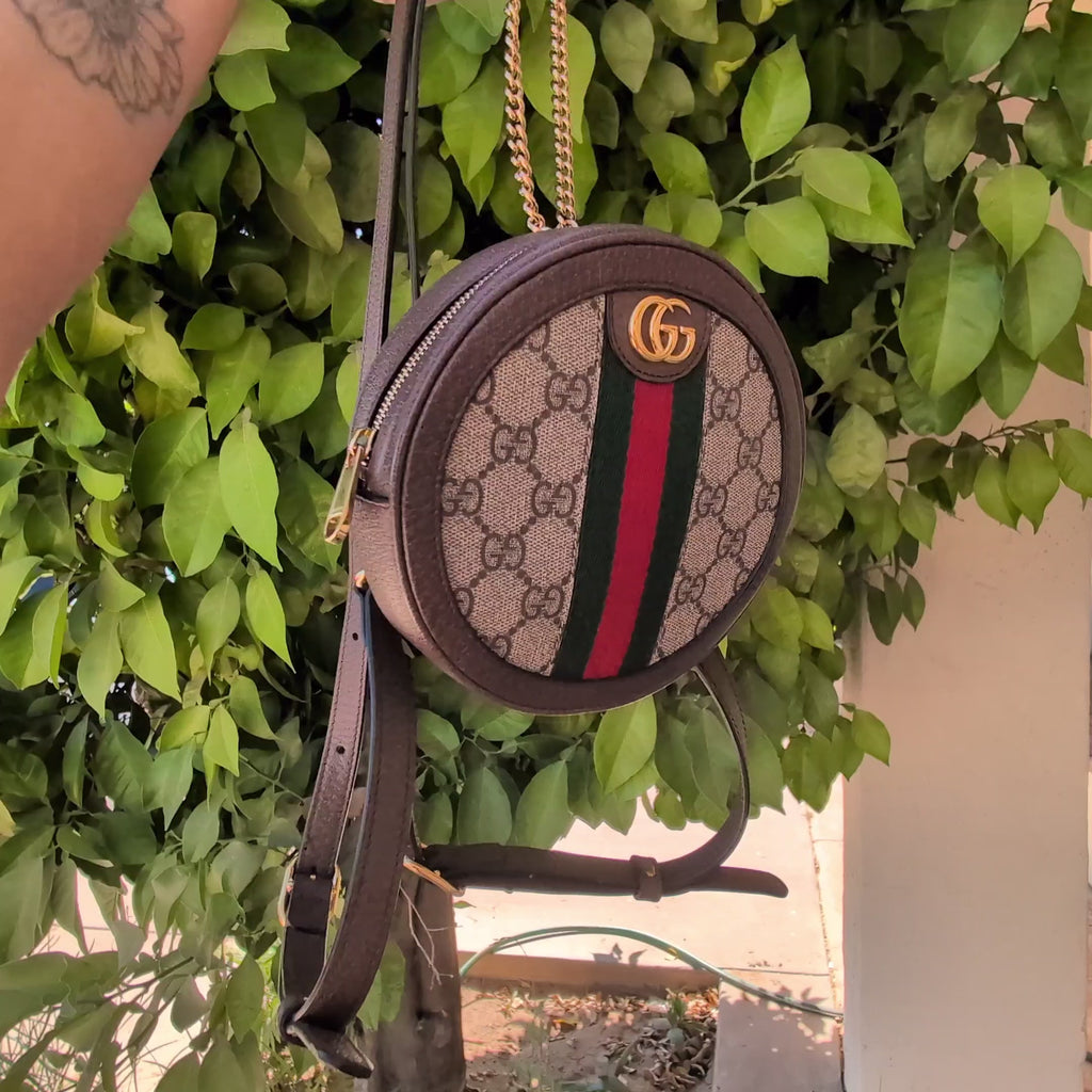 Gucci GG Supreme Web Mini Ophidia Round Backpack