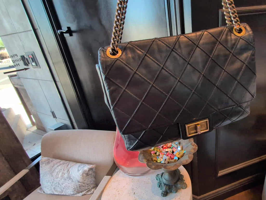 Chanel Vintage Black Quilted Paris-Bombay Cosmos Flap Bag