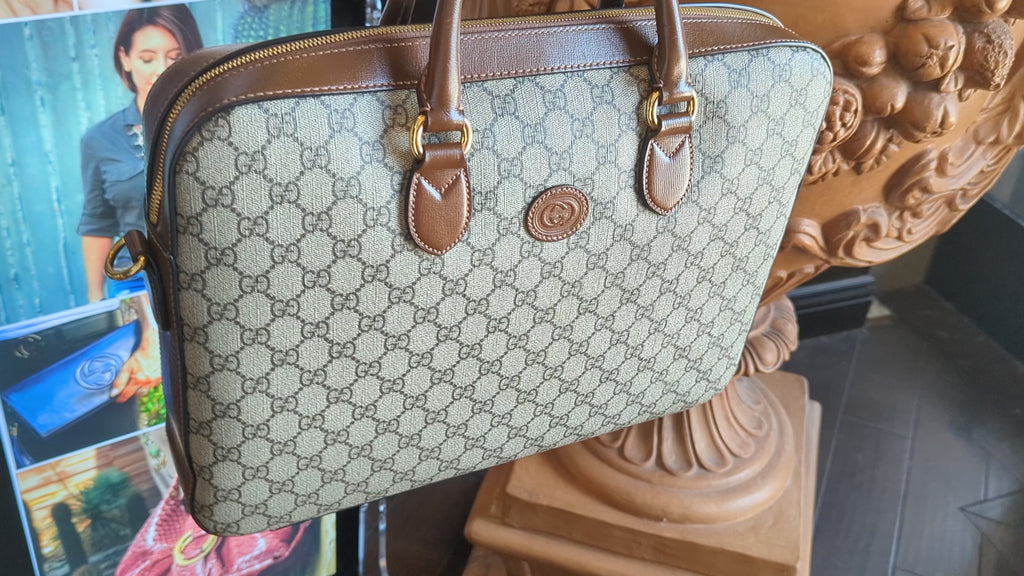 Gucci GG Supreme Business Case Brown