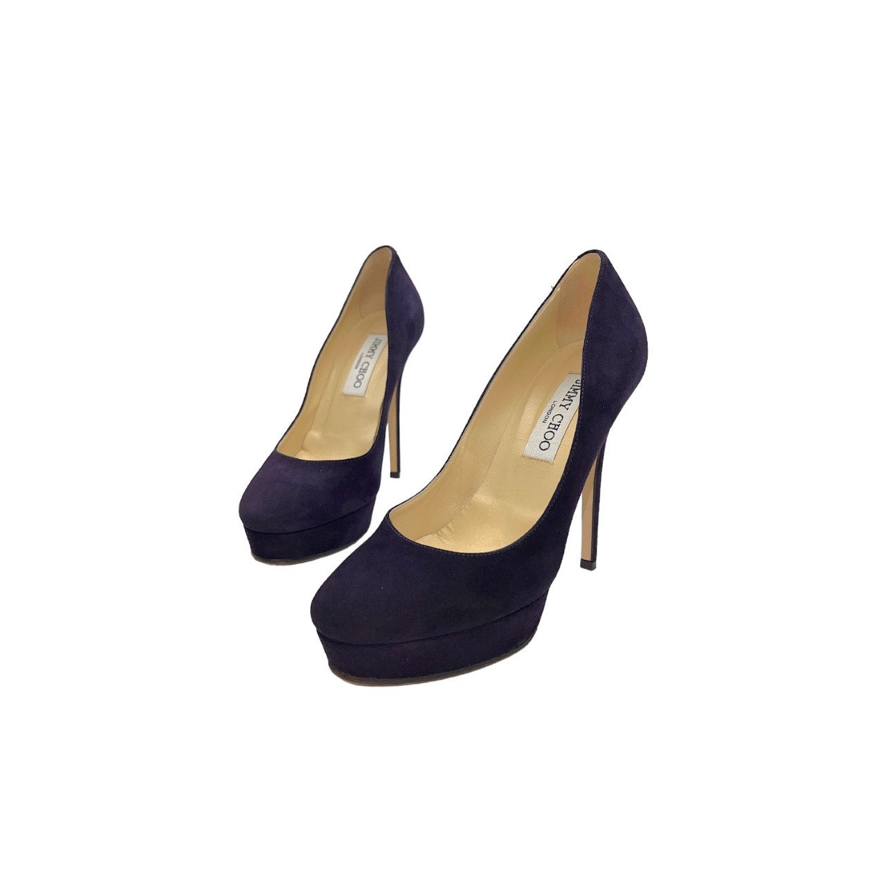 JIMMY CHOO Cosmic Purple Suede Platform Pumps - Sz. 36.5