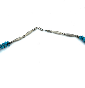 Old Pawn Sterling Silver & Turquoise Nugget Necklace
