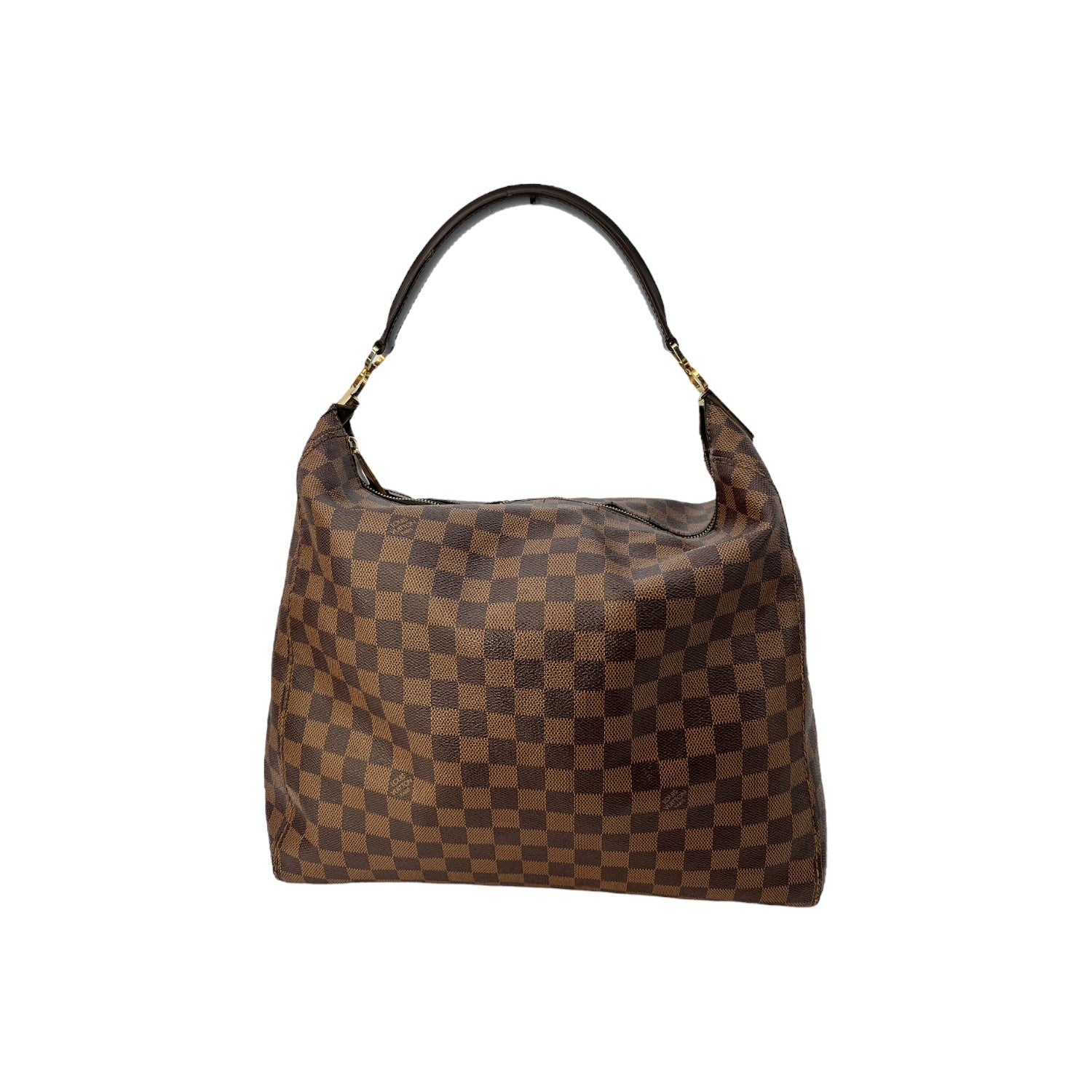 Authenticated Louis Vuitton Damier Ebene Portobello GM Brown Canvas Shoulder  Bag