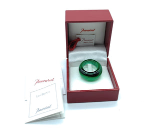 Baccarat Les Bijoux Green Crystal Domed Cocktail Ring - Sz. 6.25