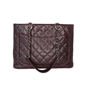 CHANEL Caviar Quilted Grand Shopping Tote GST Dark Burgundy 1226282