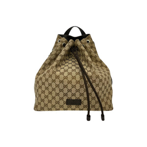 Gucci Black GG Supreme Canvas and Leather Web Backpack Gucci
