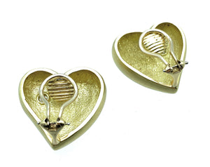 Marlene Stowe 18K yellow Gold & Diamond Puffy Heart Earrings
