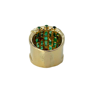 14K Yellow Gold Emerald 0.20ctw Diamond Ring - Sz. 7.5