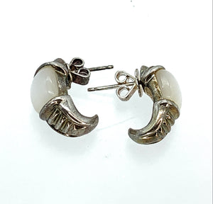 925 Sterling Silver & Mother Of Pearl Post Earrings
