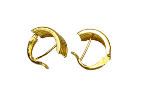 22K Yellow Gold Huggie Post Earrings