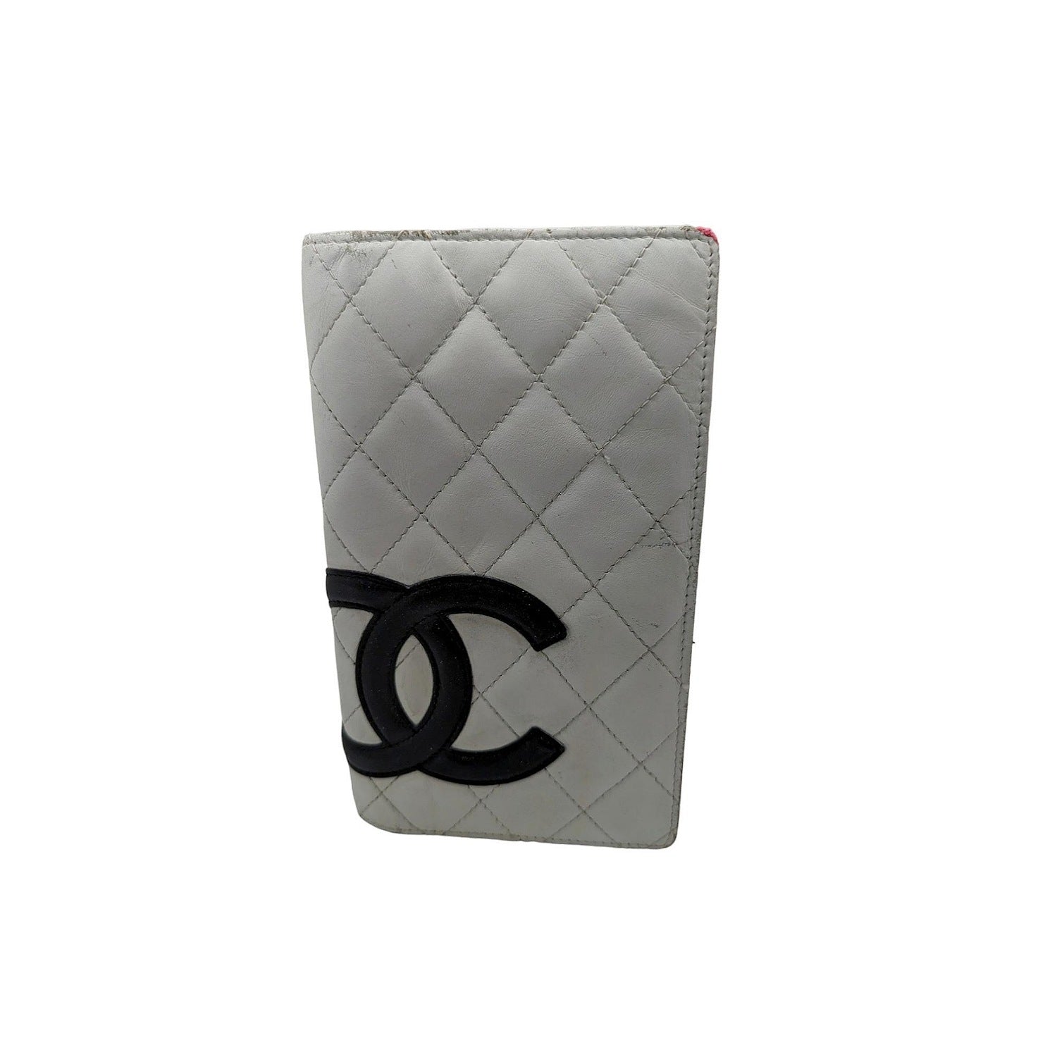 Chanel White Caviar Leather CC Logo Zip Around Wallet Continental