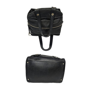 Chanel Black Grained Calfskin Bolt Bowler Bag
