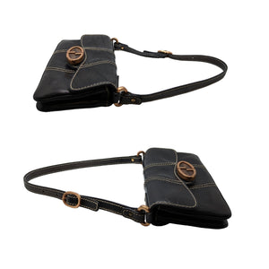 Gucci Vintage Black Leather Shoulder Bag Gucci