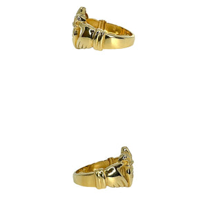 14K Yellow Gold Diamond Claddagh Ring - Sz. 8