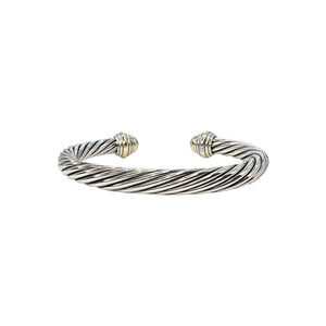 Louis Vuitton Goldtone/Silvertone Essential V Cuff Bracelet