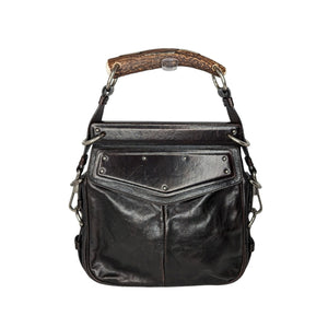 YVES Saint Laurent Vintage Leather Horn Handle Shoulder Bag