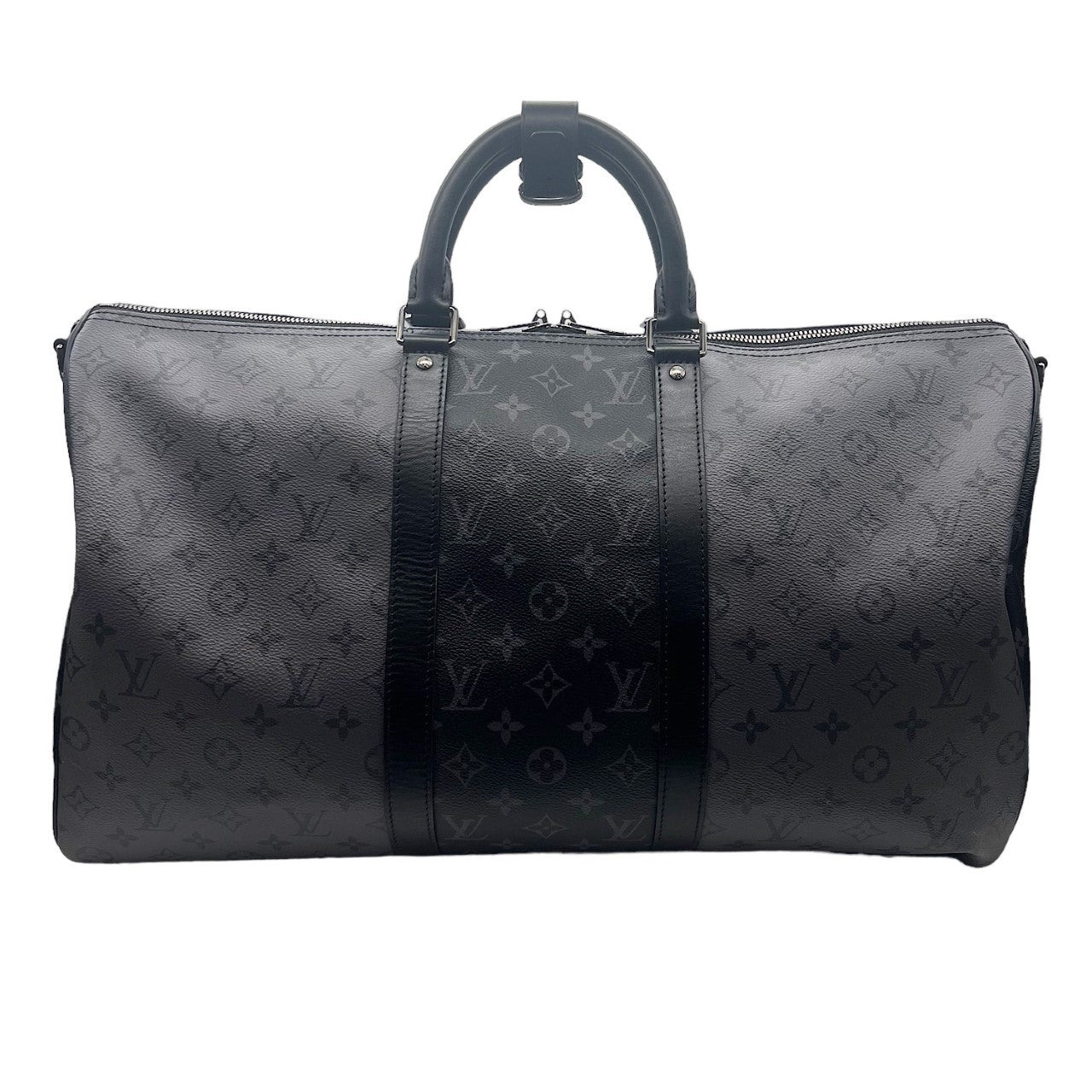 Louis Vuitton Keepall 50 Bandouliere Monogram Eclipse Travel Bag Black