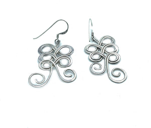 Sterling Silver Irish Celtic Dangle Earrings