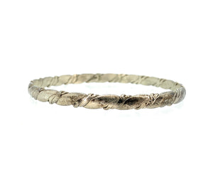 Vintage 1970's Mexico Sterling Silver Braided Thin Bangle Bracelet