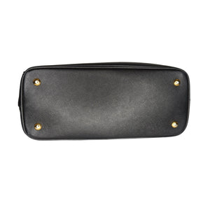 Prada Saffiano Leather Pouch Black in Calfskin with Silver-tone - US