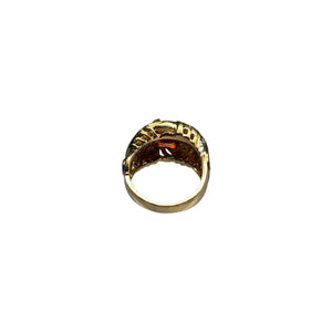 14K Yellow Gold 2.00ct Garnet & 0.06ctw Diamond Ring - Sz. 7.5