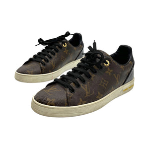 Louis Vuitton Brown Monogram Canvas and Patent Frontrow Sneakers