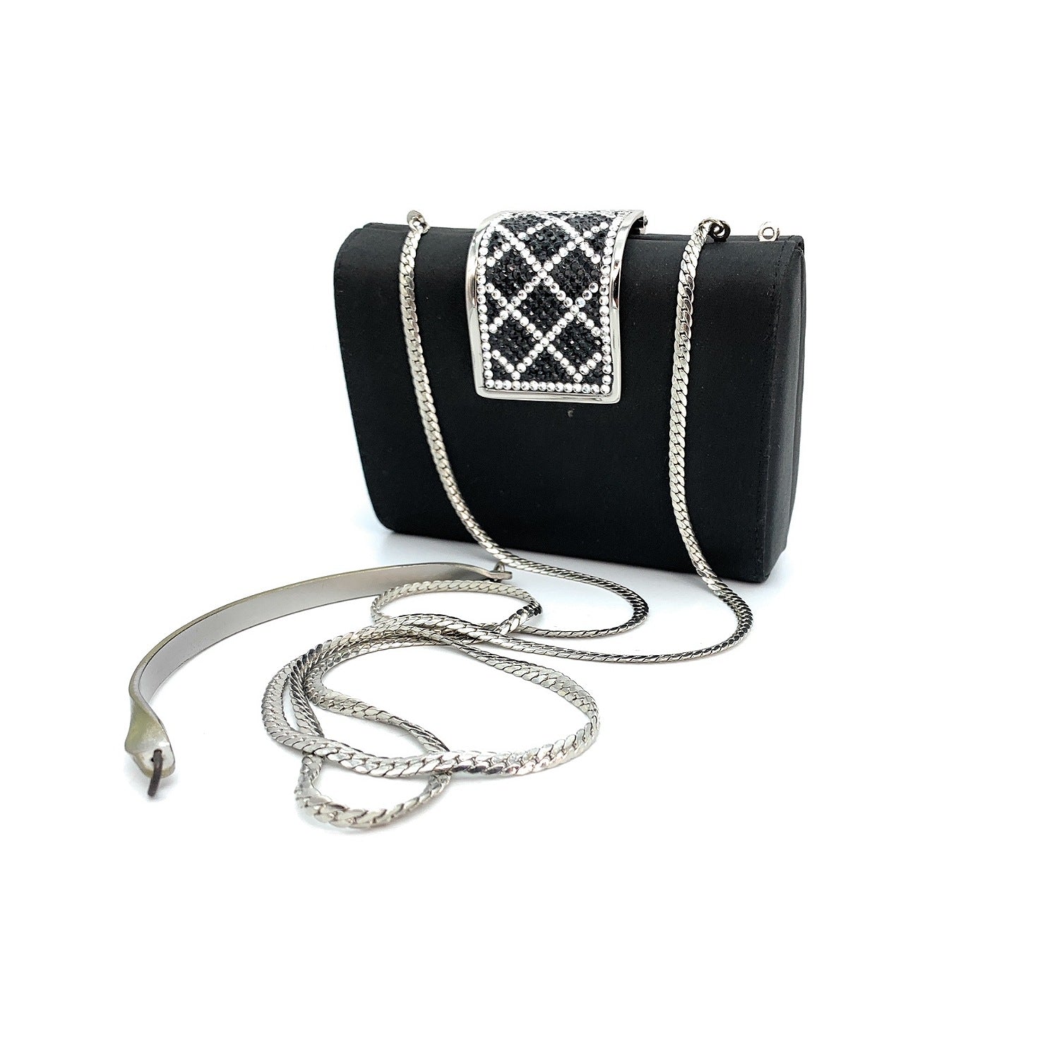 Louis Vuitton Monogram Satin 2 in 1 Evening Clutch Flap Chain Shoulder Bag