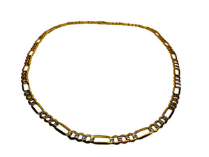 14K Yellow Gold Figaro Link Necklace