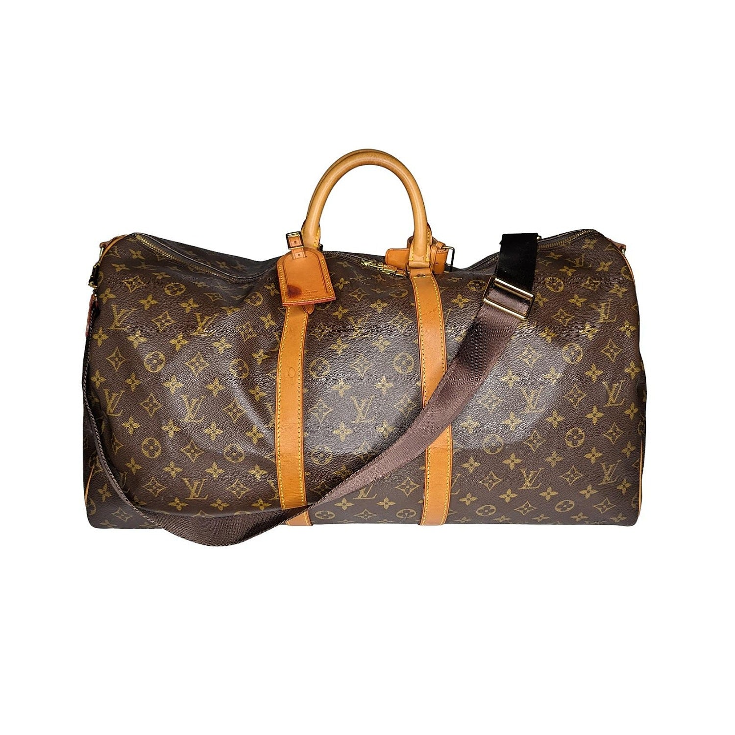 Louis Vuitton Vachetta Luggage Tag w/ Keepall Strap Holder