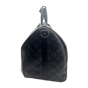 Louis Vuitton Keepall Bandouliere Bag Limited Edition Patchwork Monogram Eclipse 50 Black